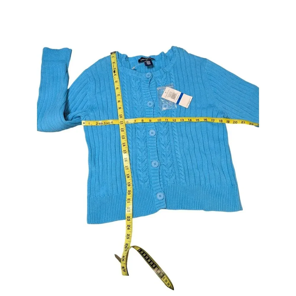 Evan-Picone Women's Blue Cable Knit Button-Up Cardigan Sweater XL - Picture 6 of 14